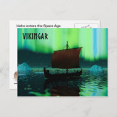 Viking Ship and Northern Lights Briefkaart (Voorkant / Achterkant)