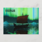Viking Ship and Northern Lights Briefkaart (Voorkant)
