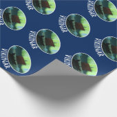 Viking Ship and Northern Lights Cadeaupapier (Hoek)