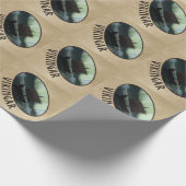 Viking Ship and Northern Lights Cadeaupapier (Hoek)