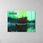 Viking Ship and Northern Lights Canvas Afdruk (Voorkant)