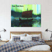 Viking Ship and Northern Lights Canvas Afdruk (Insitu (Slaapkamer))