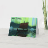 Viking Ship and Northern Lights Card Kaart (Voorkant)