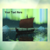 Viking Ship and Northern Lights Card Raamsticker (Vel 3)