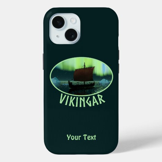 Viking Ship and Northern Lights Case-Mate iPhone Case (Achterkant)