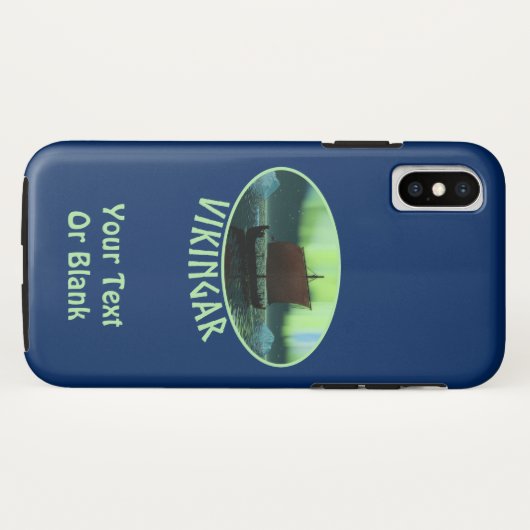 Viking Ship and Northern Lights Case-Mate iPhone Case (Achterkant (horizontaal))