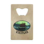 Viking Ship and Northern Lights Creditkaart Flessenopener (Achterkant)