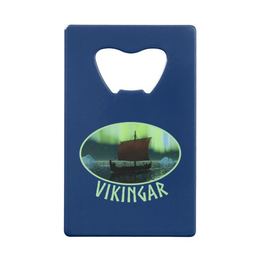 Viking Ship and Northern Lights Creditkaart Flessenopener (Achterkant)