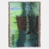 Viking Ship and Northern Lights Deken (Voorkant Verticaal)