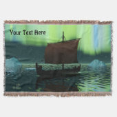 Viking Ship and Northern Lights Deken (Voorkant)