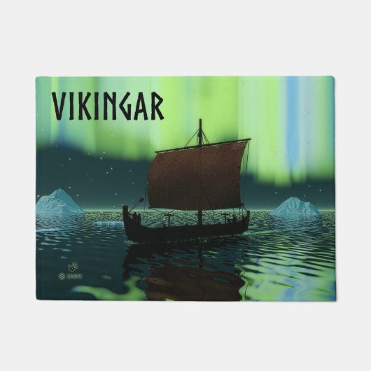 Viking Ship and Northern Lights Deurmat (Voorkant)