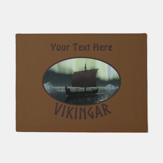 Viking Ship and Northern Lights Deurmat (Voorkant)