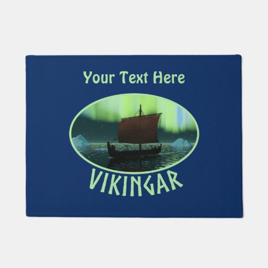 Viking Ship and Northern Lights Deurmat (Voorkant)