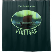 Viking Ship and Northern Lights Douchegordijn (Voorkant)
