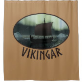 Viking Ship and Northern Lights Douchegordijn (Voorkant)