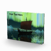 Viking Ship and Northern Lights Fotoblokken (Rechts)