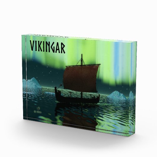 Viking Ship and Northern Lights Fotoblokken (Rechts)