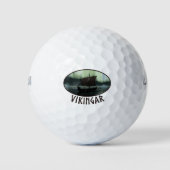 Viking Ship and Northern Lights Golfballen (Voorkant)