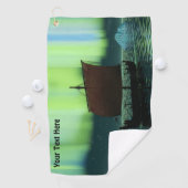 Viking Ship and Northern Lights Golfhanddoek (Insitu)