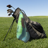 Viking Ship and Northern Lights Golfhanddoek (Groen)