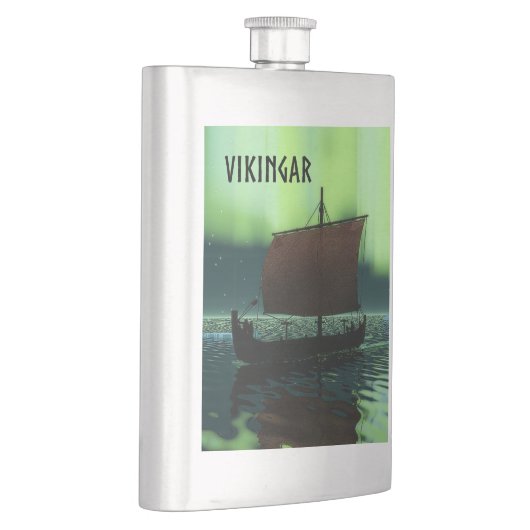 Viking Ship and Northern Lights Heupfles (Rechts)