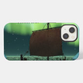 Viking Ship and Northern Lights iPhone Hoesje (Achterkant horizontaal)