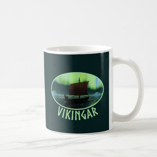 Viking Ship and Northern Lights Koffiemok (Rechts)