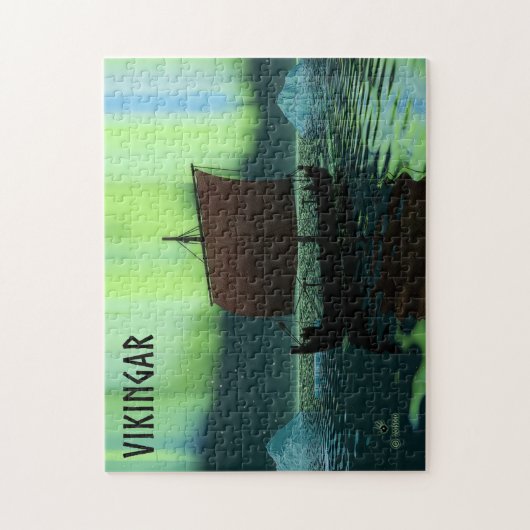 Viking Ship and Northern Lights Legpuzzel (Verticaal)