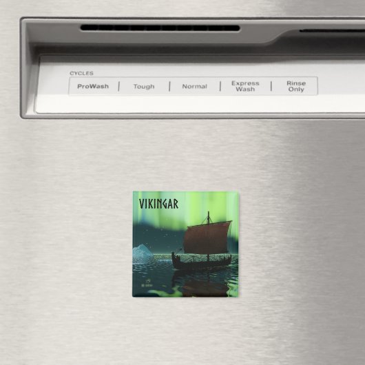 Viking Ship and Northern Lights Magneet (Insitu (Vaatwasser))