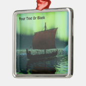 Viking Ship and Northern Lights Metalen Ornament (Links)