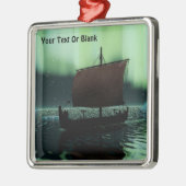 Viking Ship and Northern Lights Metalen Ornament (Links)