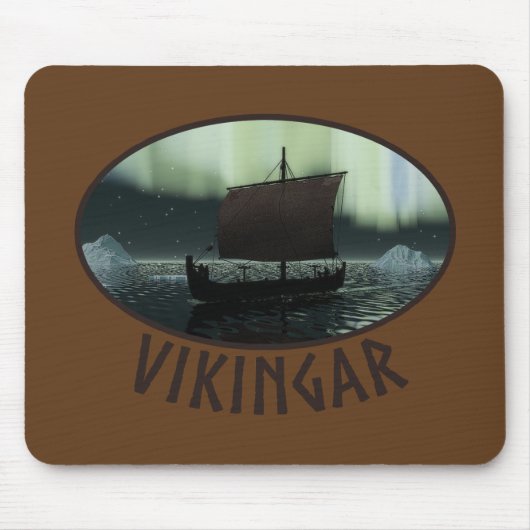 Viking Ship and Northern Lights Muismat (Voorkant)