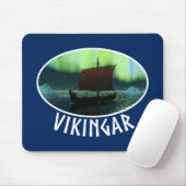 Viking Ship and Northern Lights Muismat (Met muis)