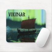 Viking Ship and Northern Lights Muismat (Met muis)