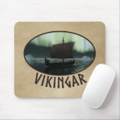 Viking Ship and Northern Lights Muismat (Met muis)