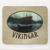 Viking Ship and Northern Lights Muismat (Voorkant)