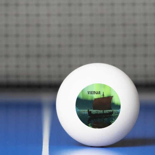 Viking Ship and Northern Lights Pingpongbal (Net)