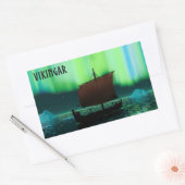 Viking Ship and Northern Lights Rechthoekige Sticker (Envelop)