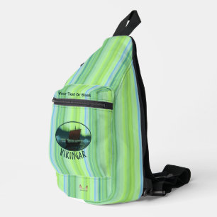 Viking Ship and Northern Lights Sling Bag