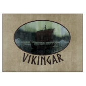 Viking Ship and Northern Lights Snijplank (Voorkant)