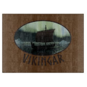 Viking Ship and Northern Lights Snijplank (Voorkant)