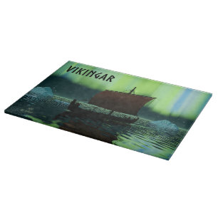Viking Ship and Northern Lights Snijplank
