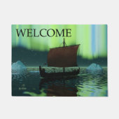Viking Ship and Northern Lights - Welkom Deurmat (Voorkant)