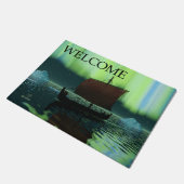 Viking Ship and Northern Lights - Welkom Deurmat (Schuin)