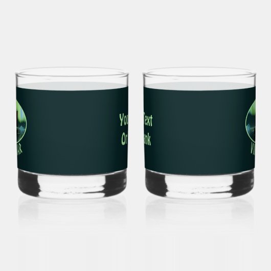 Viking Ship and Northern Lights Whisky Glas (Links)