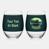 Viking Ship and Northern Lights Wijnglas Zonder Voet (Achterkant)