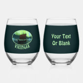 Viking Ship and Northern Lights Wijnglas Zonder Voet (Voorkant)