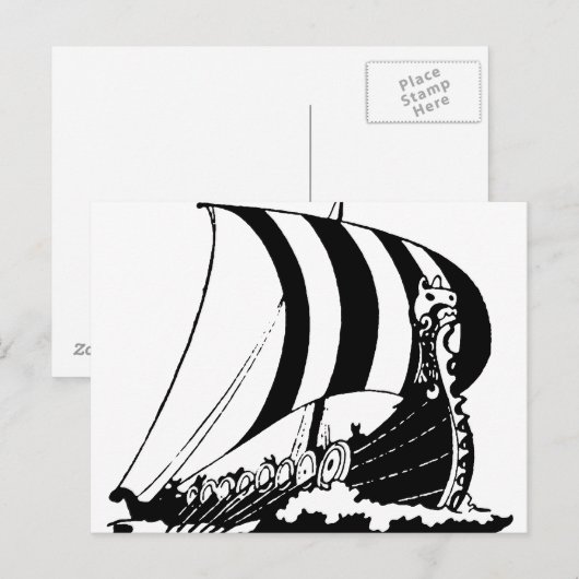 Viking Ship Briefkaart (Voorkant / Achterkant)