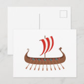 Viking Ship Briefkaart (Voorkant / Achterkant)