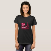 Viking Ship Flag Danish Roots Danish T-shirt (Voorkant volledig)